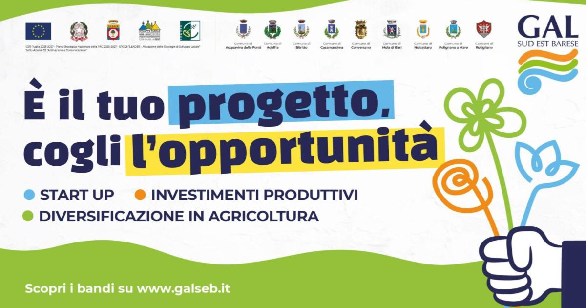 PROSEGUE IL TOUR DEL GAL PER PRESENTARE I NUOVI BANDI: I PROSSIMI APPUNTAMENTI A NOICATTARO E RUTIGLIANO